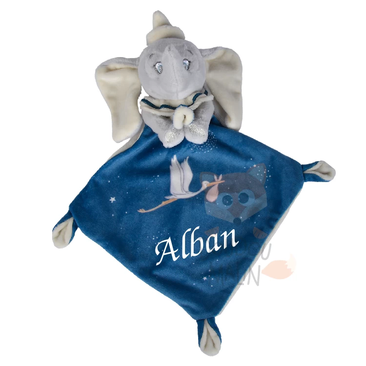 Disney Dumbo L'éléphant Doudou Plat Bleu Cigogne 25 Cm 1 Disney Dumbo L'éléphant Doudou Plat Bleu Cigogne 25 Cm