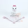 Disney Marie Le Chat Doudou Mouchoir Rose Blanc Goodnight