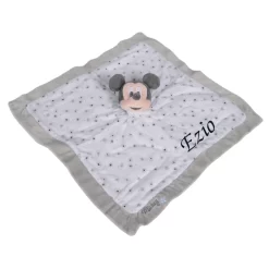 Disney Mickey La Souris Doudou Plat Lange Blanc Gris étoile