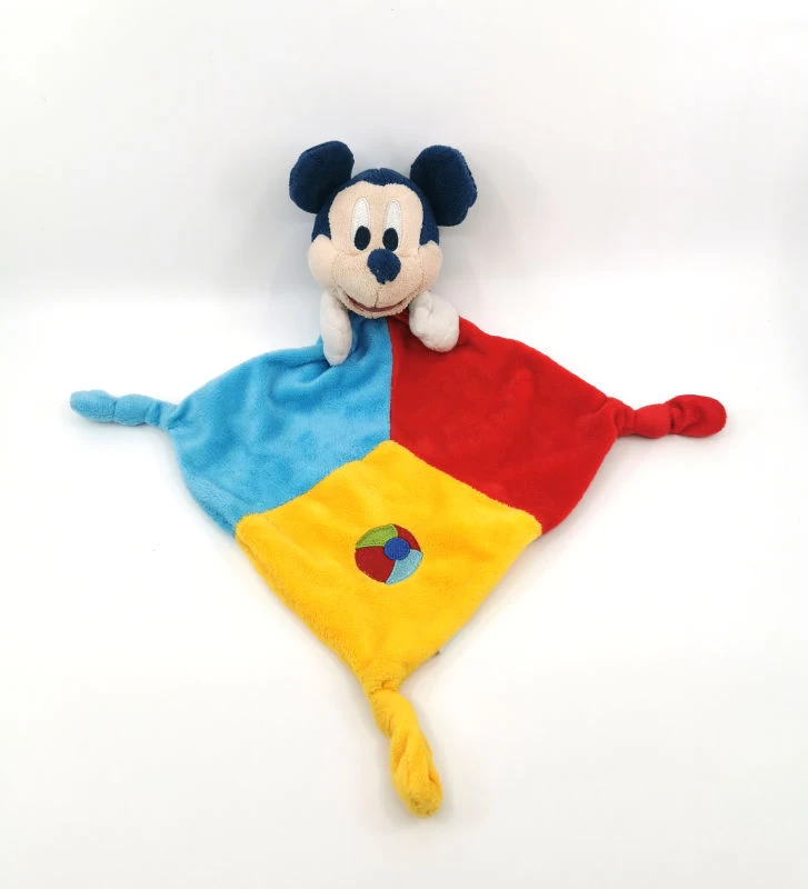 Disney - Mickey La Souris - Doudou Plat Bleu Jaune Rouge 25 Cm 1 Disney - Mickey La Souris - Doudou Plat Bleu Jaune Rouge 25 Cm