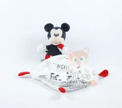 Disney Mickey La Souris Doudou Mouchoir Blanc Rouge 25 Cm
