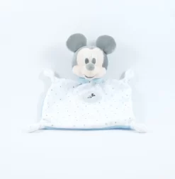 Disney Mickey La Souris Doudou Plat Blanc Bleu 20 Cm