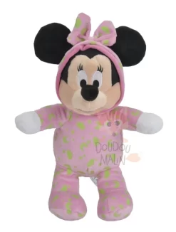 Disney Minnie La Souris Peluche Luminescente Rose Vert Lune Nuage étoile 25 Cm