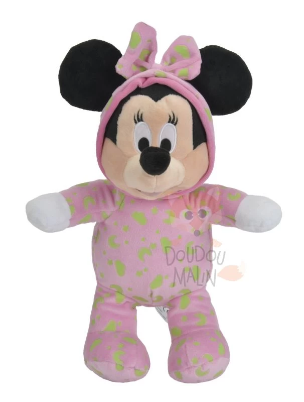Disney Minnie La Souris Peluche Luminescente Rose Vert Lune Nuage étoile 25 Cm 1 Disney Minnie La Souris Peluche Luminescente Rose Vert Lune Nuage étoile 25 Cm