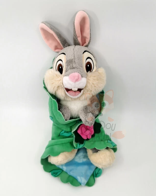 Disney - Panpan Le Lapin - Peluche Dans Sa Couverture Vert Fleur 30 Cm 1 Disney - Panpan Le Lapin - Peluche Dans Sa Couverture Vert Fleur 30 Cm