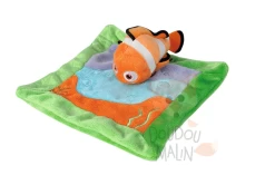 Disney Doudou Plat Némo Vert Orange Bleu Violet Bulle