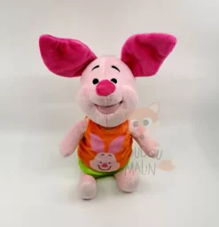 Disney - Porcinet Le Cochon - Peluche Pyjama Orange Vert 25 Cm