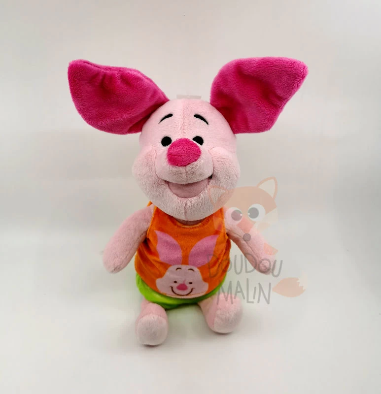 Disney - Porcinet Le Cochon - Peluche Pyjama Orange Vert 25 Cm 1 Disney - Porcinet Le Cochon - Peluche Pyjama Orange Vert 25 Cm