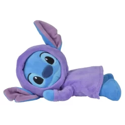 Disney - Stitch Et Angel - Peluche Allongée Réversible Bleu Violet 25 Cm