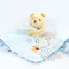 Disney Winnie L'ourson Doudou Plat Carré Bleu Snuggle Time