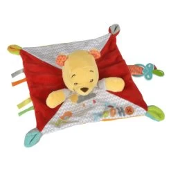 Disney Winnie L'ourson Doudou Plat Rouge Gris Oiseau Nuage